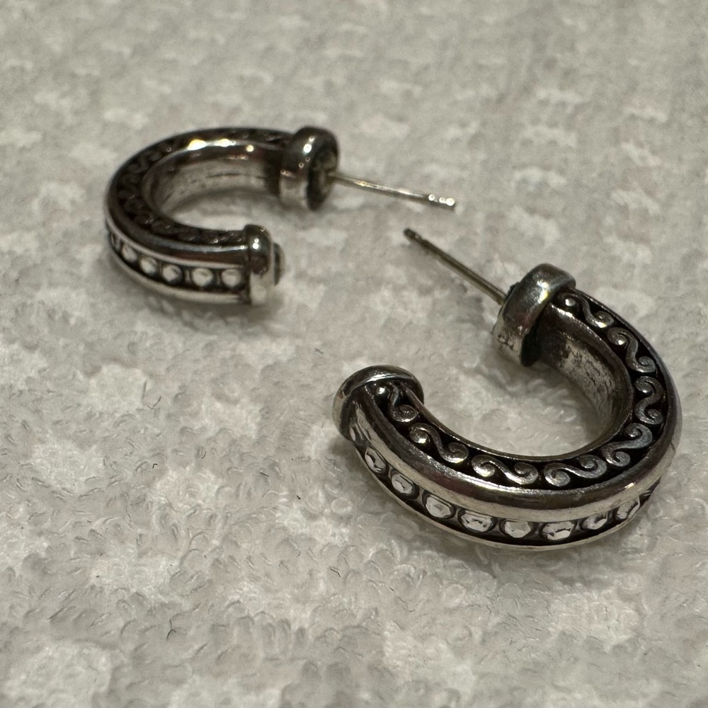 Brighton Silver and Black Patterned Earrings